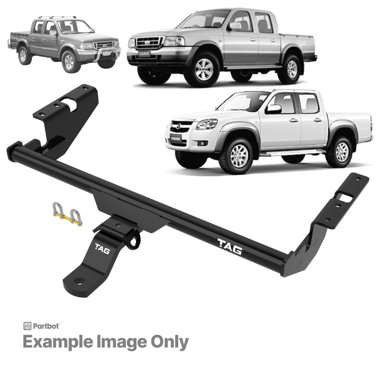 TAG Towbar Standard Duty for Ford Courier 4WD 1985-2011, Ford Ranger 4WD 1985-2011, Mazda B2600 4WD 1985-2011 + 5 more | 1000kg towing - T2M341