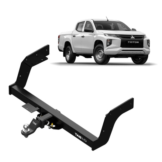 TAG - Mitsubishi Triton MR Series (2018 - 2024) With Rear Bumper Step Heavy Duty Towbar & Direct Fit Wiring