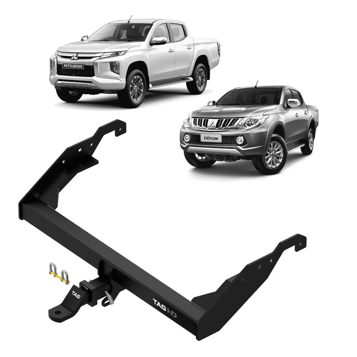 TAG Heavy Duty Towbar & Direct Fit Wiring Kit for Mitsubishi Triton MQ 2015-2018 | 3100kg towing - T4C636-K201