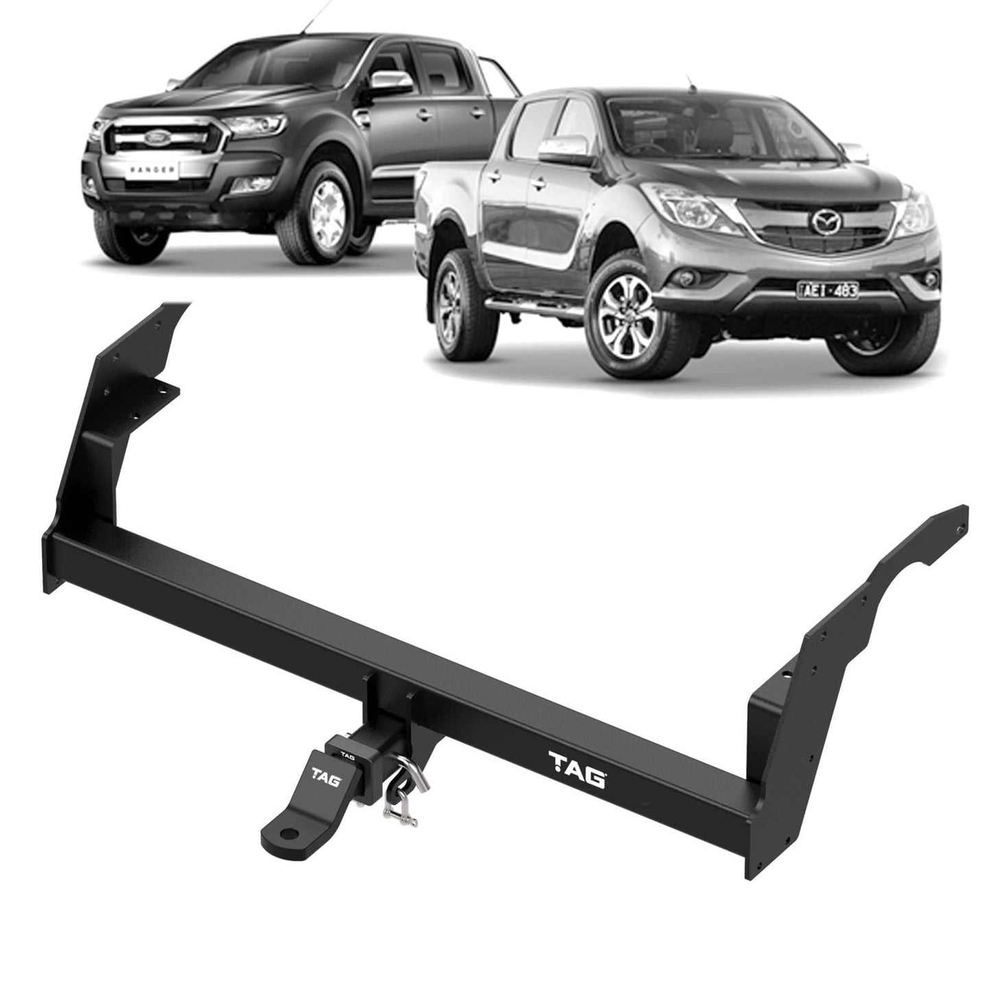 TAG - Ford Ranger (2011 - 2022) Mazda BT-50 (2011 - 2020) Styleside Tub Body Heavy Duty Towbar & Direct Fit Wiring Harness