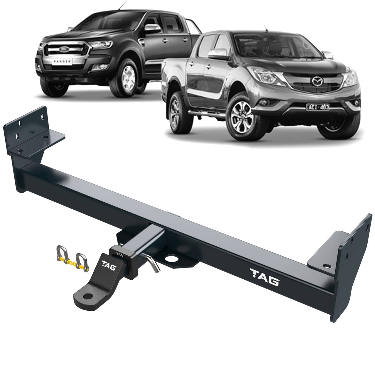 TAG Heavy Duty Towbar & Direct Fit Wiring for Ford Ranger PX1 2014-2015 | 2500kg towing - T4F588-K101