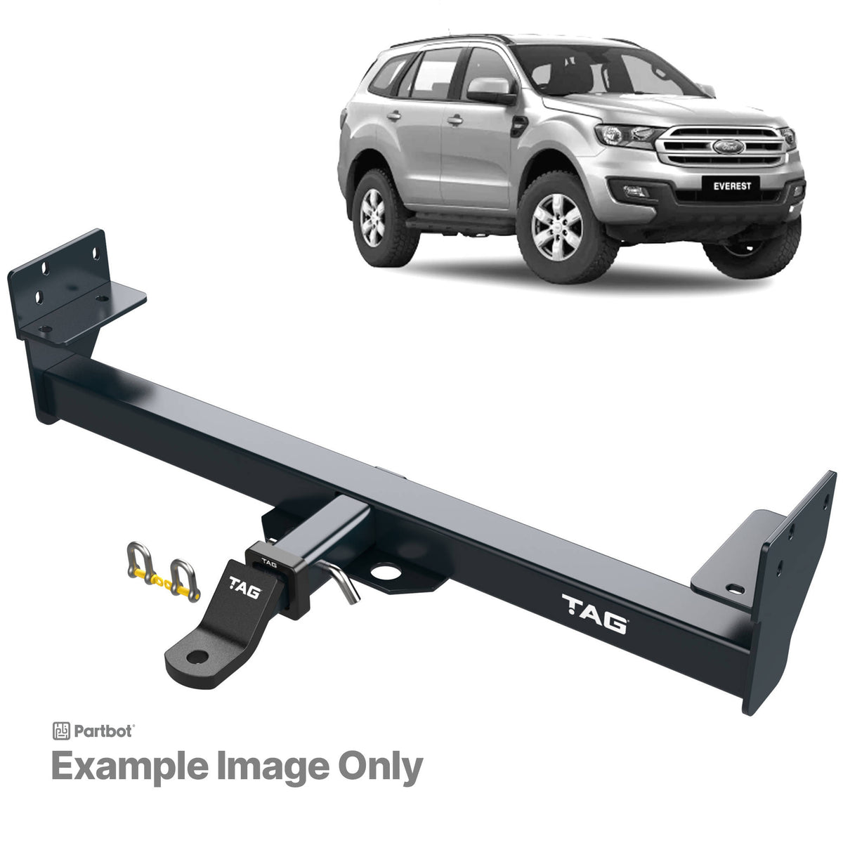 TAG Heavy Duty Towbar & Direct Fit Wiring Harness for Ford Everest 2015-2022 | 3000kg towing - T4F642-K101