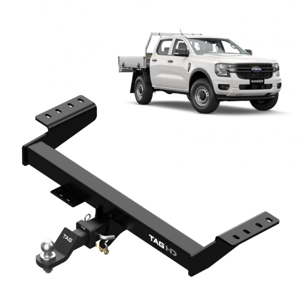 TAG - Ford Ranger, Volkswagen Amarok (2022 - on) Cab Chassis Heavy Duty Towbar