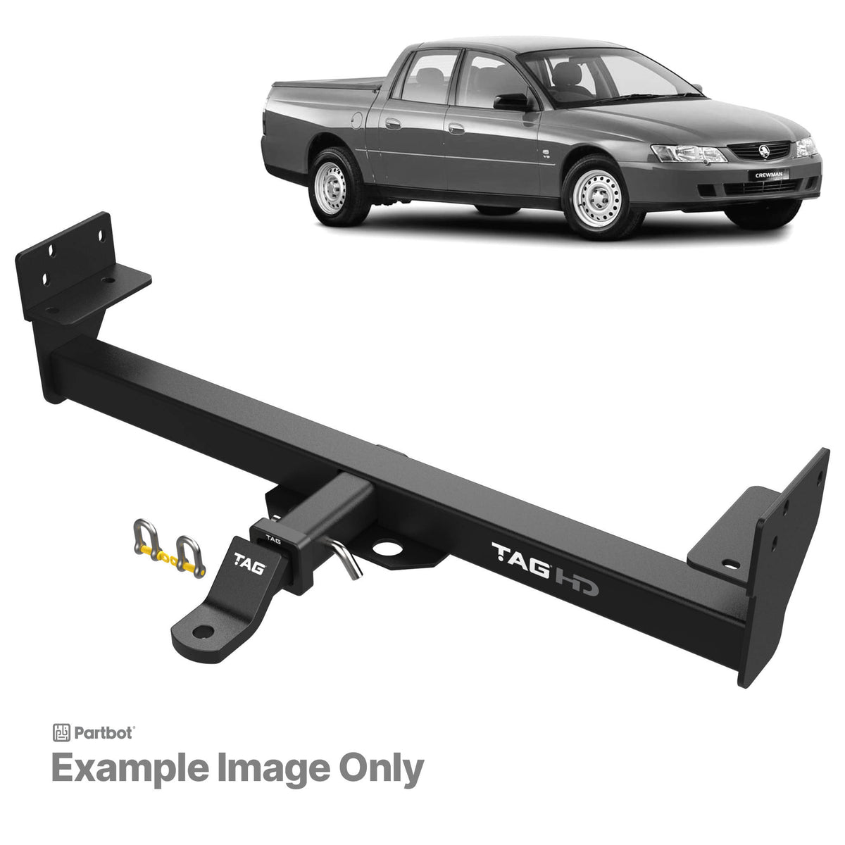 TAG Heavy Duty Towbar and Direct Fit Wiring Harness for Holden Crewman 2003-2007 | 2500kg towing - T4H492-K201