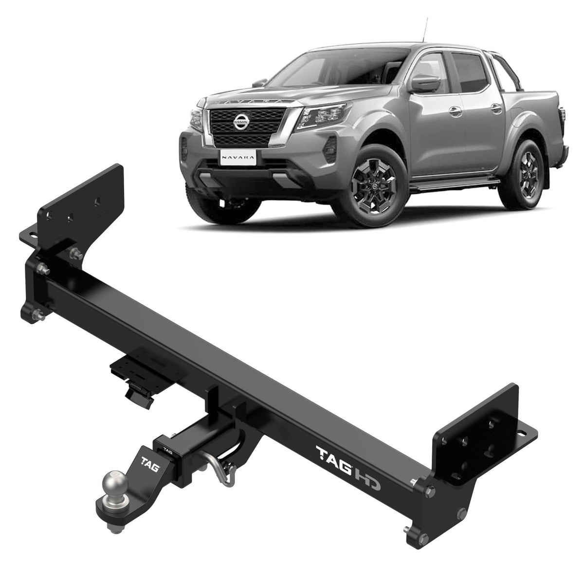 TAG Heavy Duty Towbar & Direct Fit Wiring Kit for Nissan Navara 2020-on | 3500kg towing - T7D788-K201