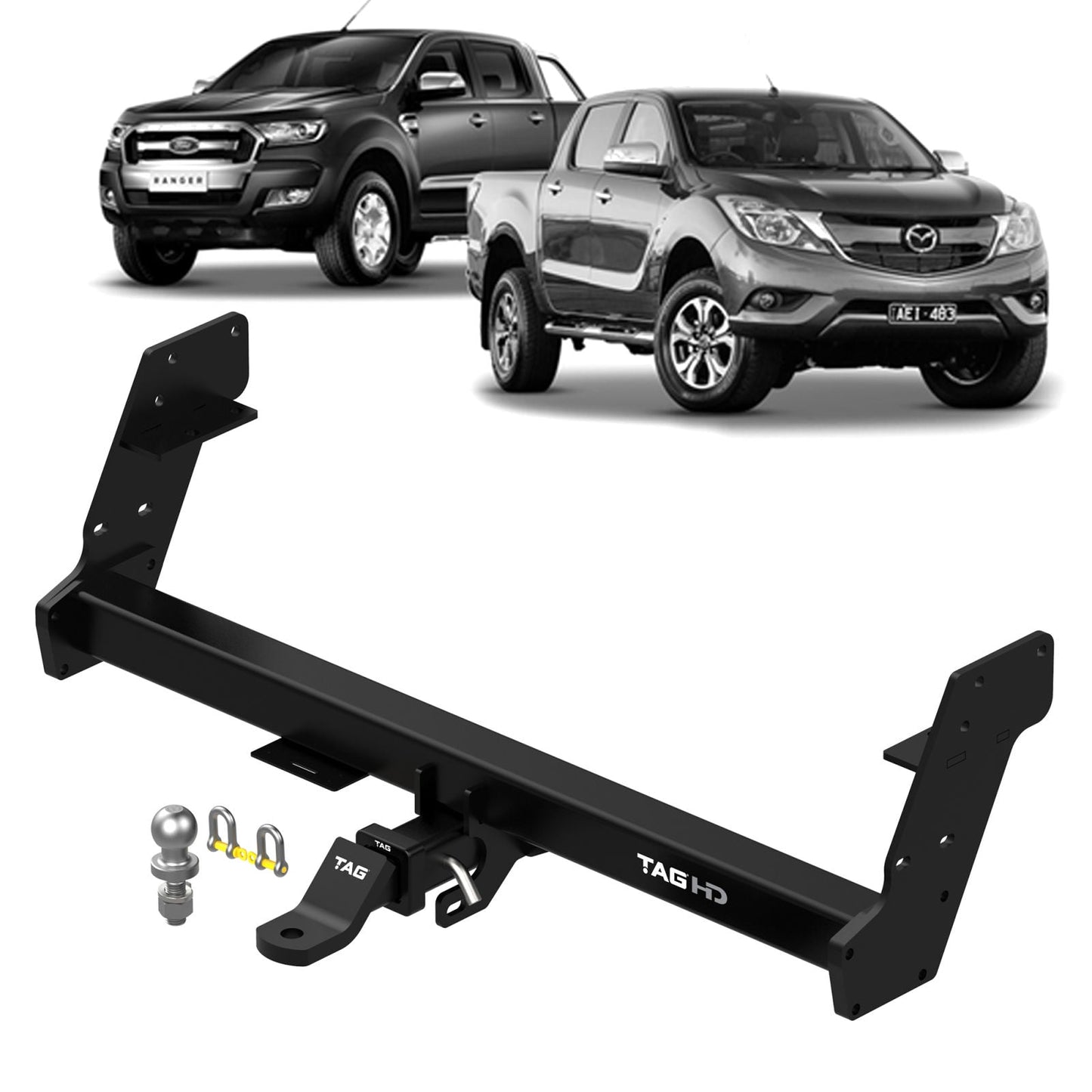 TAG - Mazda BT-50 (2011 - 2020) Styleside Tub Heavy Duty Towbar & Direct Fit Wiring Kit
