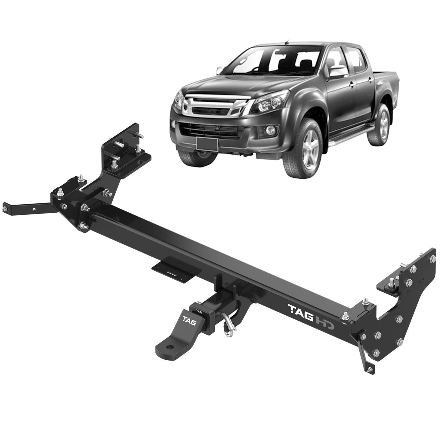 TAG - Isuzu D-MAX (2012 - 2020) Heavy Duty Towbar & Direct Fit Wiring Harness With Bumper Step