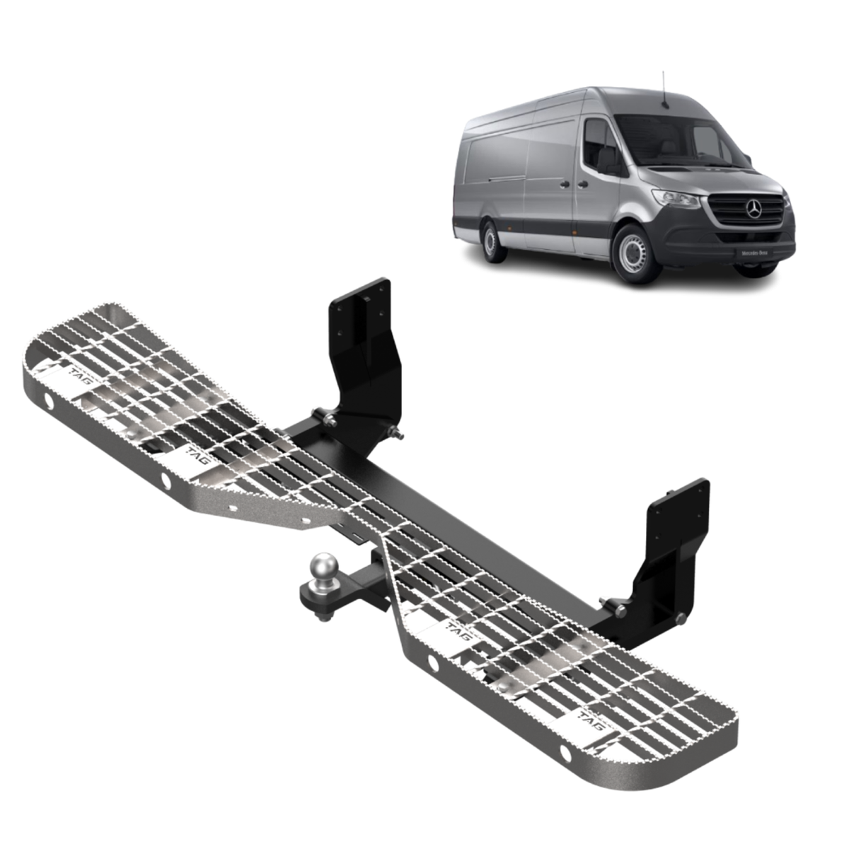 TAG - Mercedes-Benz Sprinter Van 907 (VS30) Wide Chassis (2019 - On) Heavy Duty Towbar, Galvanised Step and Wiring Kit