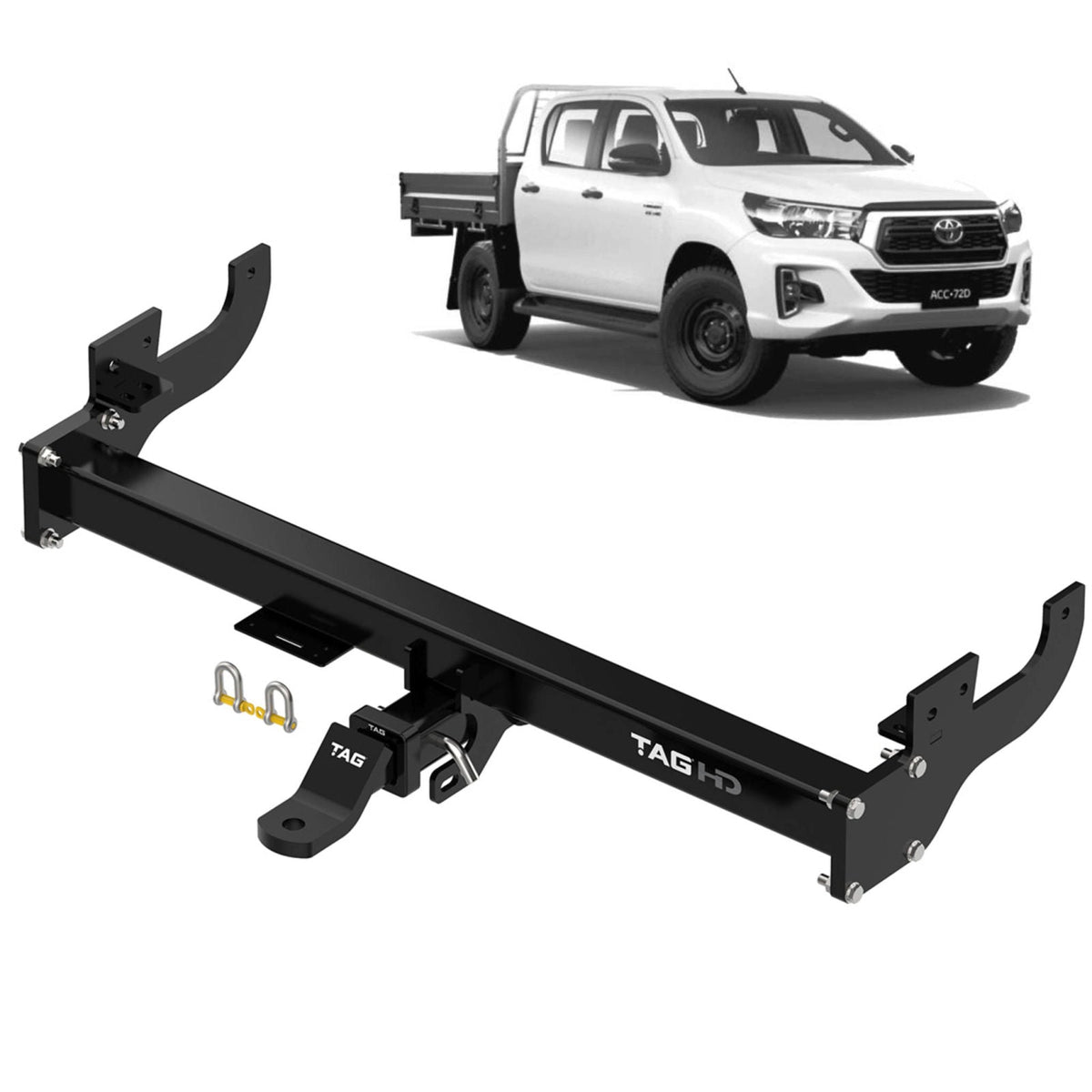 TAG - Toyota Hilux (2005 - 2008) Heavy Duty Towbar Direct Fit Wiring No Rear Bumper Step