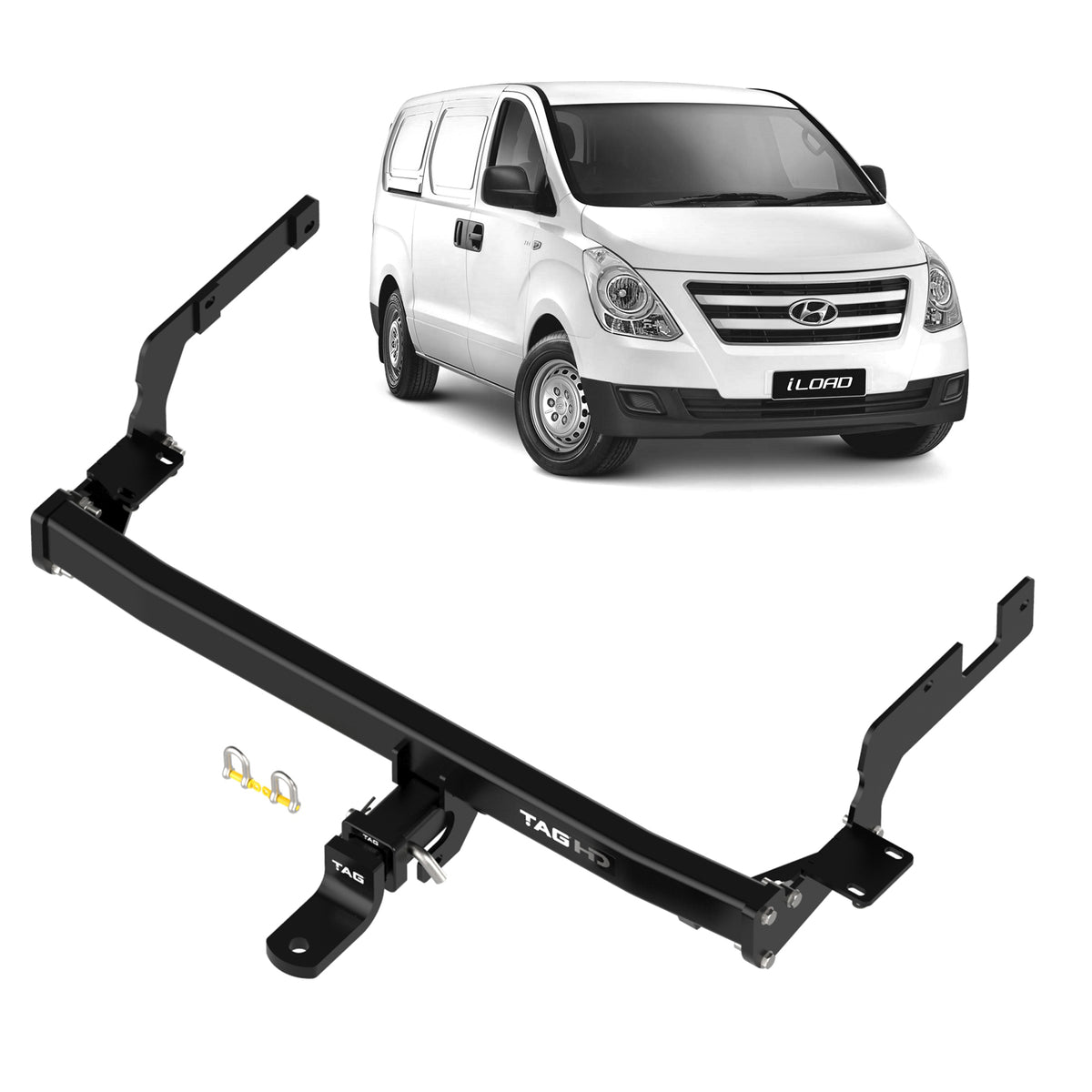 TAG Heavy Duty Towbar & Direct Fit Wiring for Hyundai ILoad 2008-2021, Hyundai IMAX 2008-2021 | 2000kg towing - T7Z726-K201