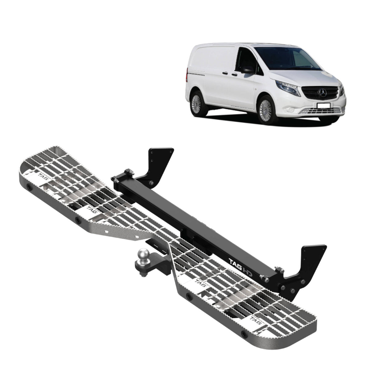 TAG Rear Step & Towbar for Mercedes Benz Vito 447 Series 116 2015-on | 2500kg towing - T8P858-K010