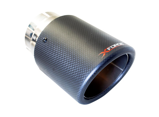 XFORCE - TOYOTA YARIS GR (2021-ON), 4″ Stainless Steel & Carbon Angle Cut Carbon Fibre Tips
