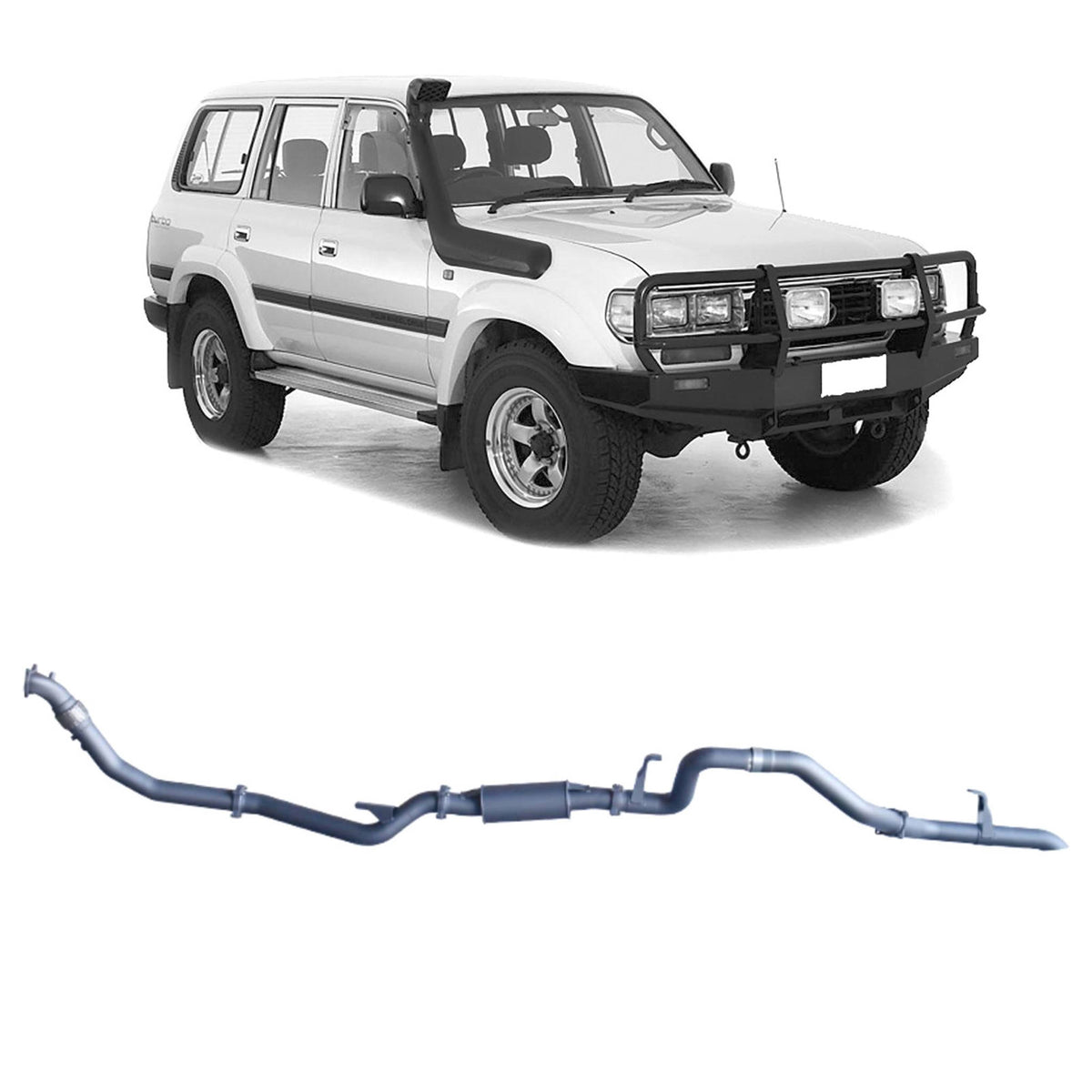 Redback Extreme Duty Exhaust for Toyota Landcruiser 80 Series Wagon 4.2L 1HZ 1990-1998 | 76mm - TLX44500-PR-STD