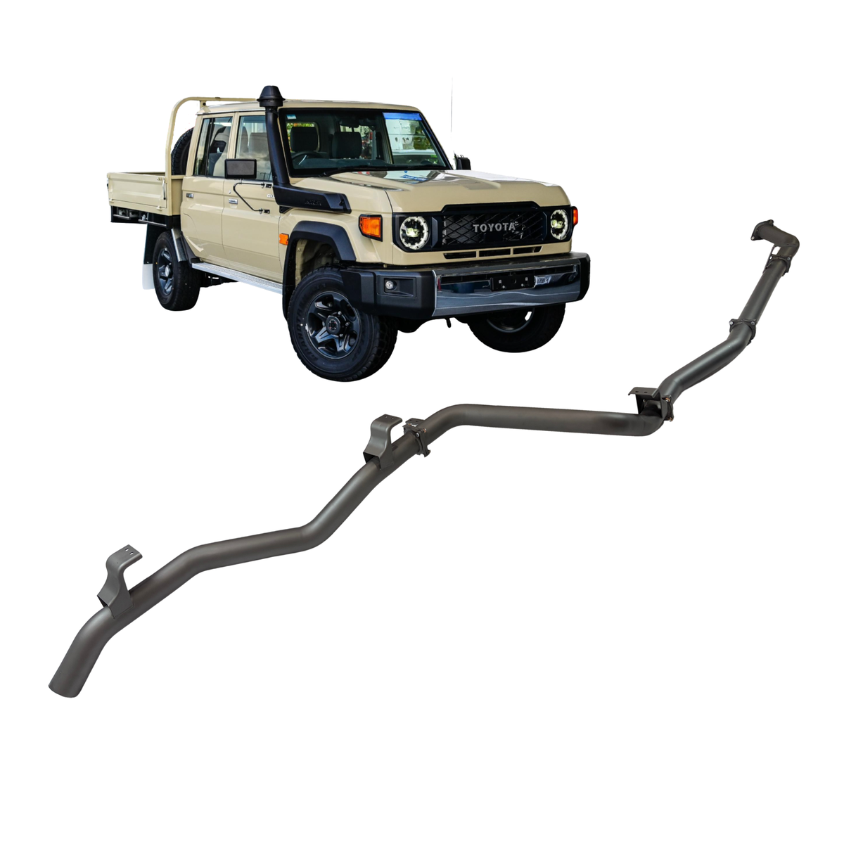 Redback Extreme Duty 3" DPF Back Exhaust with Pipe for Toyota Landcruiser 79 Series 2.8 - TLX44600-PO