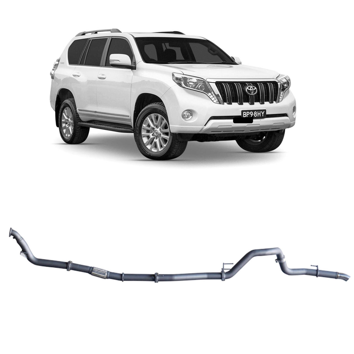 Redback Extreme Duty Exhaust for Toyota Prado 120/150 Series 1KD-FTV 2006-2015 | 76mm - TPX43800-PO