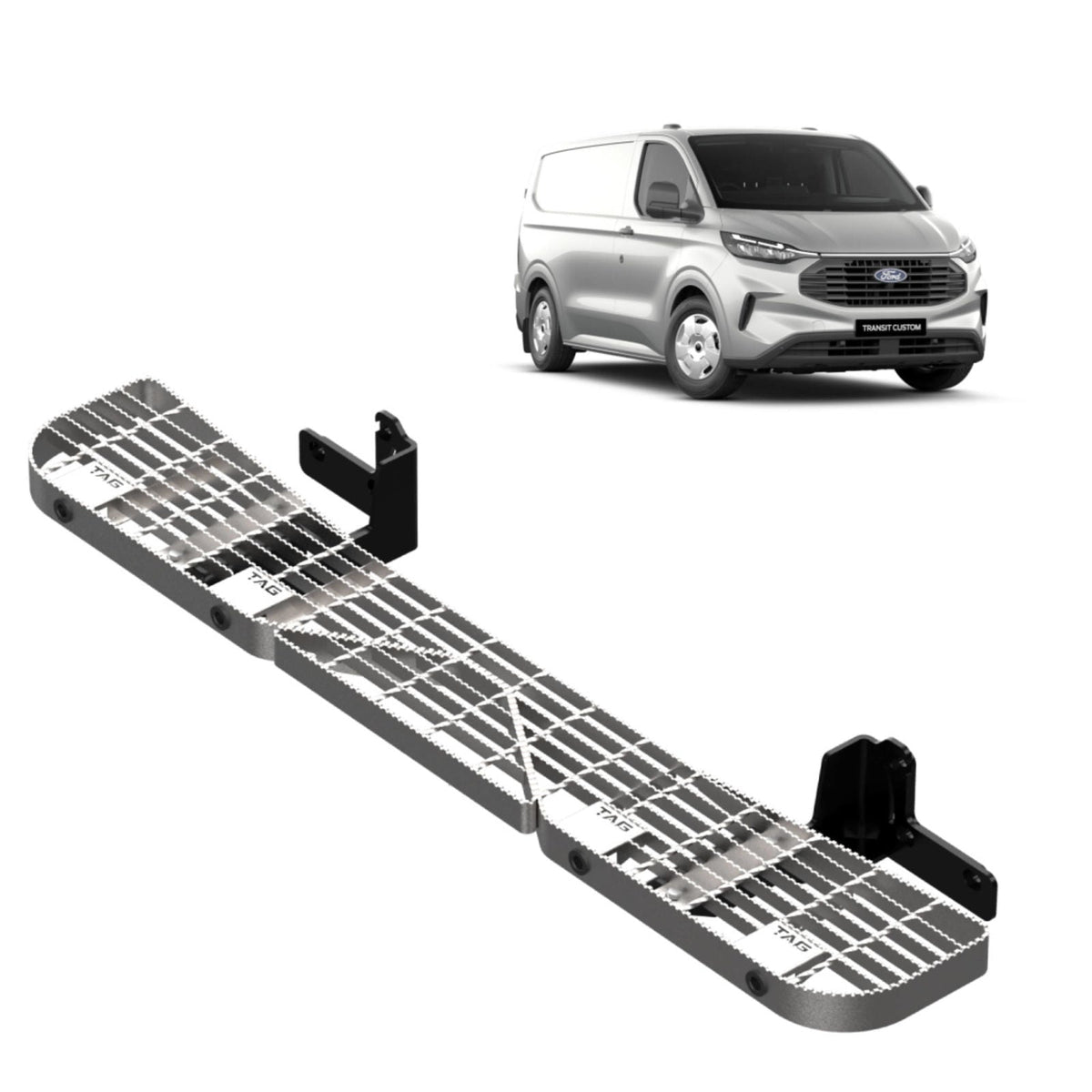 TAG - Ford Transit Custom (2023 - on) Galvanised Rear Step