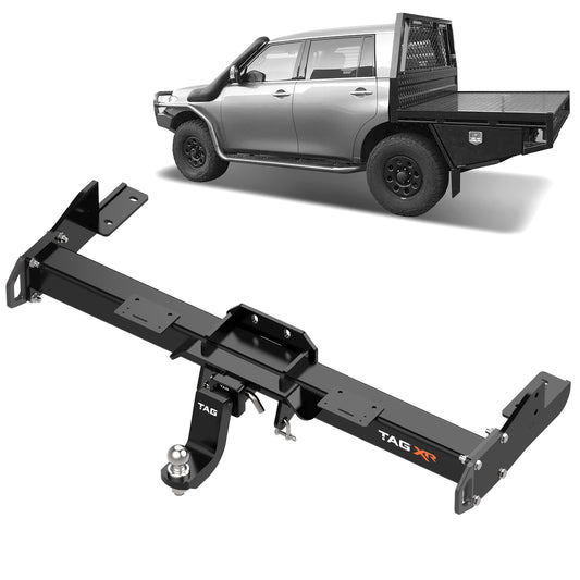 TAG Extreme Recovery Towbar & Direct Fit Wiring for Nissan Patrol Chopped Utes 2012-on | 3500kg towing - TXR799-K201