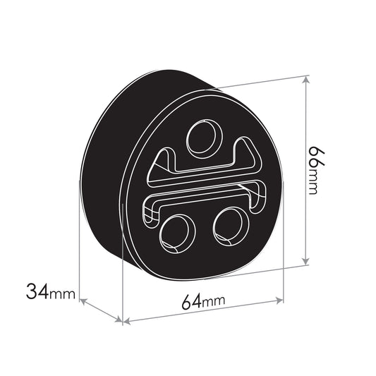 Redback Exhaust SUPPORT HANGER for TOYOTA LANDCRUISER PRADO RAV4 RUBBER - TYR032-10