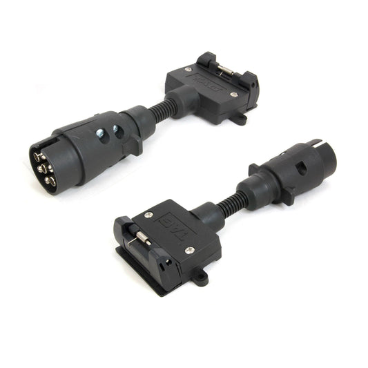 TAG - Trailer Adapter - 7 Pin Large Round Plug to 7 Pin Flat Socket