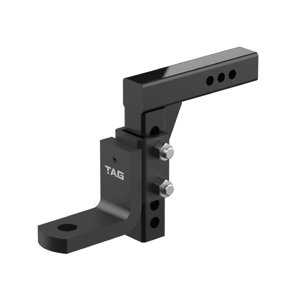 TAG - Adjustable Heavy Duty Tow Ball Mount 90° Face, 50mm Square Hitch - 260mm Drop, 285mm Rise
