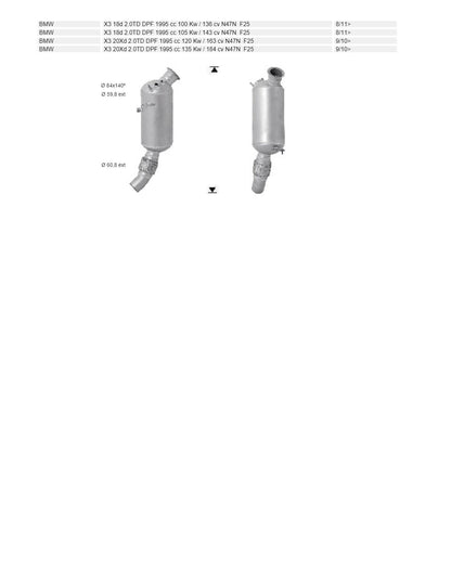 AS Catalysts Diesel Particulate Filter Kit for BMW 1, 2, 3, 4, 5 Series & X3 2.0TD N47N (2010–2015), view 4