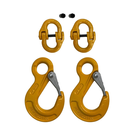 TAG 2T G80 Trailer Safety Chain Kit 8mm Eye Sling Hooks & Hammer Lock Connectors - ESH08-2-HLS001