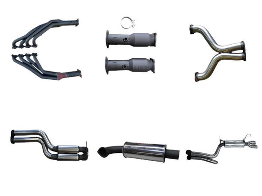 Manta | Twin 3" L & R Full System with Extractors & Hotdog/Muffler | Ford Falcon BA BF 4V V8 Sedan & FPV GT 2002–2008
