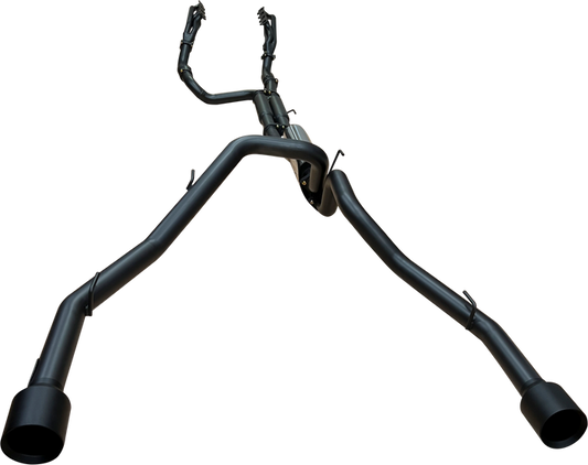 Manta | Twin 3″ Full Exhaust with Extractors, Cats & 5″ Black Tips | RAM DS 1500 5.7L V8 Ute 2009–2024
