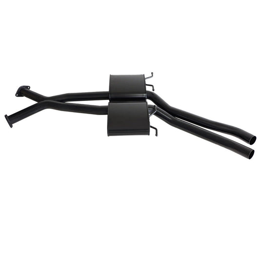 ESA - Holden Commodore VT-VZ V6 & V8 Sedan Twin 2 1/2" Kit - Inc X-pipe, Everflo Mufflers & Tailpipe