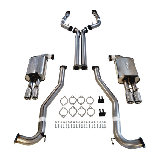 ESA - Holden Commodore VE VF V6 V8 Sedan Wagon Twin 3" Stainless Steel Catback Exhaust with X Pipe & Straight Tips