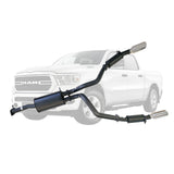 ESA 4X4 - Ram 1500 DT 6.2L Supercharged V8 (2021-Present) Ute Twin 3" Cat Back Exhaust System with 5" Polished Chrome Tips for Limited and Laramie