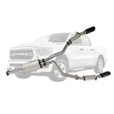 ESA 4X4 - Ram 1500 DT 6.2L Supercharged V8 Ute Twin 3" Cat Back Stainless Steel Exhaust System with 5" Black Chrome Tips for Limited and Laramie
