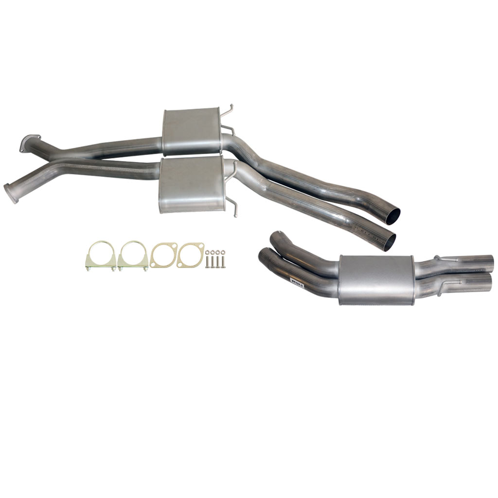 ESA - Holden Commodore VT-VZ V6 & V8 Sedan Twin 3" Kit - Inc X-pipe & Everflo Mufflers