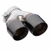 Exhaust Tip - 3 Inch In - Dual 3.5 Inch Out - 9" Long LHS (Y-Piece - Inner Cone - 304 Black Chrome)
