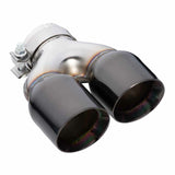 Exhaust Tip - 3 Inch In - Dual 3.5 Inch Out - 9" Long RHS (Y-Piece - Inner Cone - 304 Black Chrome)