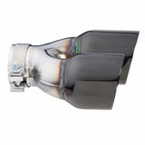 Exhaust Tip - 3 Inch In - Dual 4 Inch Out - 9" Long LHS (Y-Piece - Inner Cone - 304 Black Chrome)