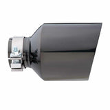 Exhaust Tip - 2.5" In - 5" Out - 8" Long (Angle Cut - Inner Cone - 304 Black Chrome)