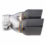 Exhaust Tip - 3 Inch In - Dual 3.5 Inch Out - 9" Long RHS (Y-Piece - Inner Cone - 304 Black Chrome)