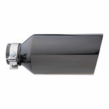 Exhaust Tip - 2.5" In - 5" Out - 12" Long (Angle Cut - Inner Cone - 304 Black Chrome)
