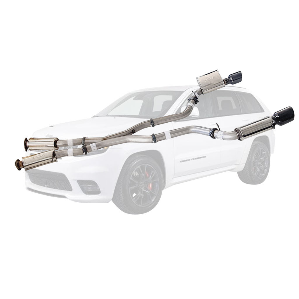 ESA 4X4 - Jeep Grand Cherokee SRT 6.4L V8 (2012-Current) SUV Stainless Steel 3" Exhaust with Black Chrome Tips