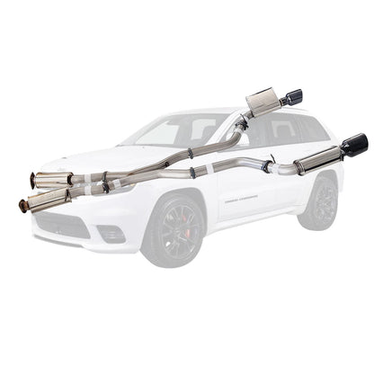 ESA 4X4 - Jeep Grand Cherokee SRT 6.4L V8 (2012-Current) SUV Stainless Steel 3" Exhaust with Black Chrome Tips