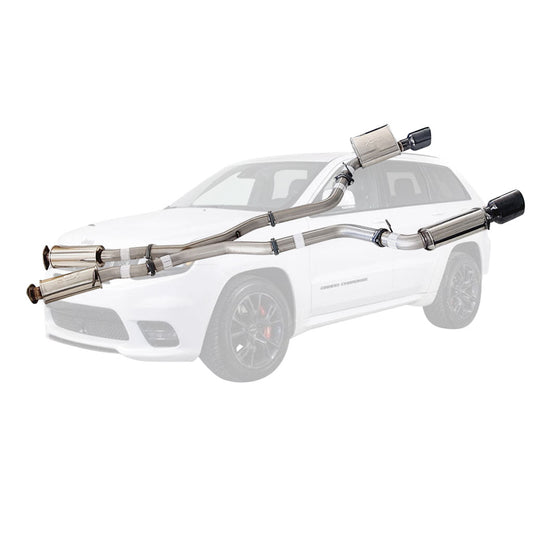 ESA 4X4 - Jeep Grand Cherokee SRT 6.4L V8 (2012-Current) SUV Stainless Steel 3" Exhaust with Black Chrome Tips