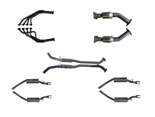 Manta | Twin 2.5in Full Exhaust System with Extractors Hotdog Muffler | HSV Maloo VY VZ 5.7L 6.0L V8 Ute 2002–2007