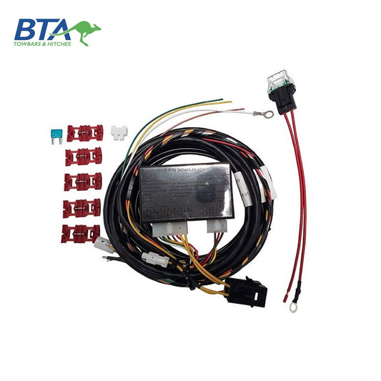 BTA Universal Smart Wiring Harness (ECM03), waterproof, shown with control module, wiring loom, connectors and fuse