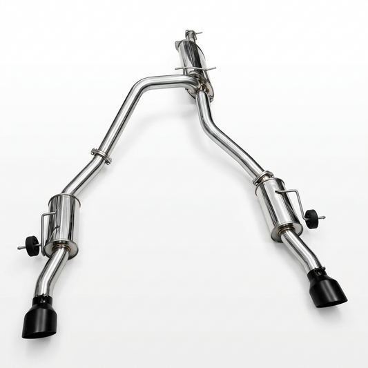 Manta Twin 3″ Stainless Cat Back Exhaust Centre Muffler, Rear Mufflers, Black Tips | RAM 1500 DT 3.0L 2025–on