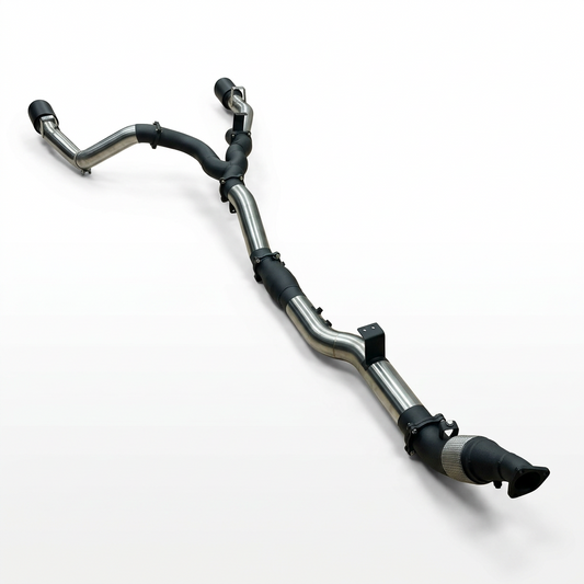 Manta Twin 4″ Stainless Turbo Back Exhaust With Cat & Without Muffler | Toyota Landcruiser 79 Series VDJ79 Ute 4.5L V8 TD 2016–on