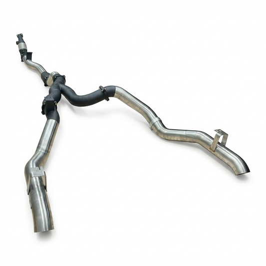 Manta Twin 4″ Stainless Turbo Back Exhaust With Cat & No Muffler | Toyota Landcruiser 79 Series VDJ79 Dual Cab Ute 4.5L V8 TD 2012–2016