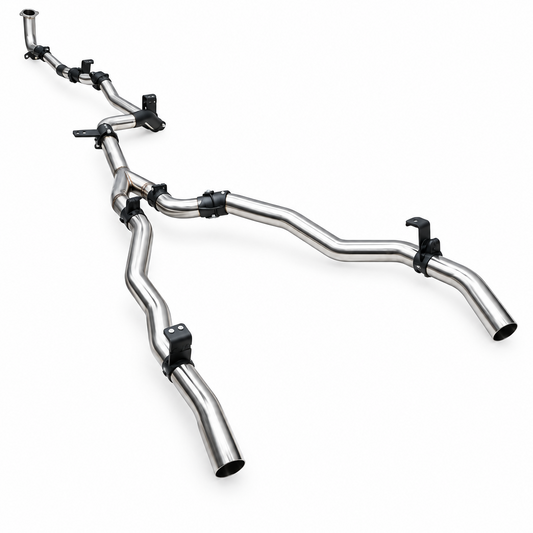 Manta Twin 3″ Stainless Turbo Back Exhaust Without Cat & Without Muffler | Toyota Landcruiser 79 Series GDJ79 Ute 2.8L TD 2023–on