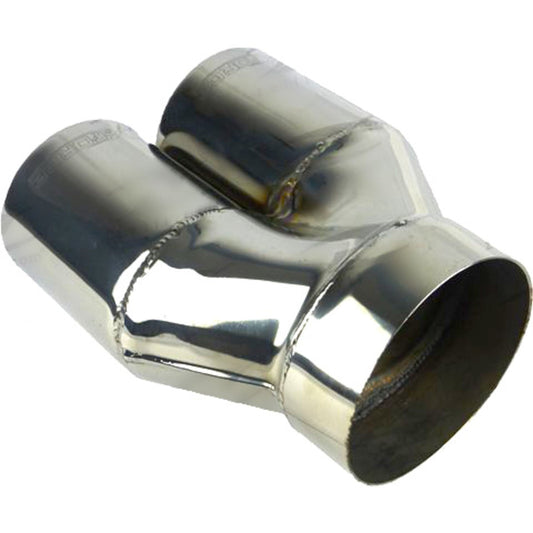 XFORCE - 4" Inch Inlet Twin 80mm Straight-Cut Round Staggered Tip