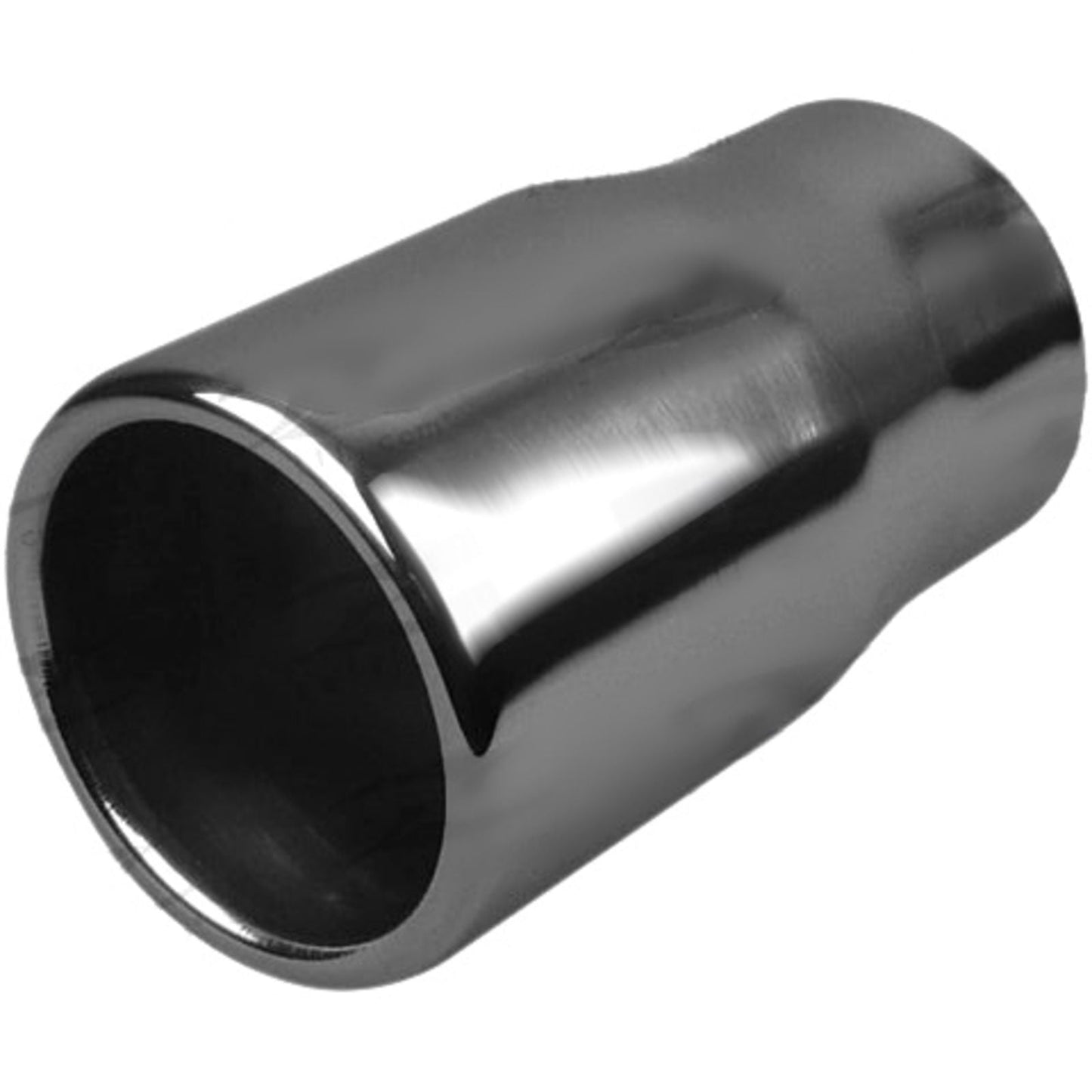 Exhaust Tip - 2" Inch (In) 3" Inch (Out) 150mm Long (Straight Cut - Rolled Edge - Stainless Steel)